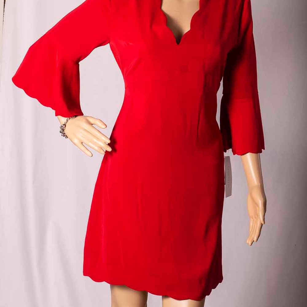 Red scalloped LucyParis dress